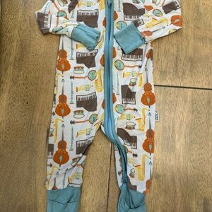 Southern Sleepies Bamboo Musical Instruments Zippered Convertible Footie Pajamas